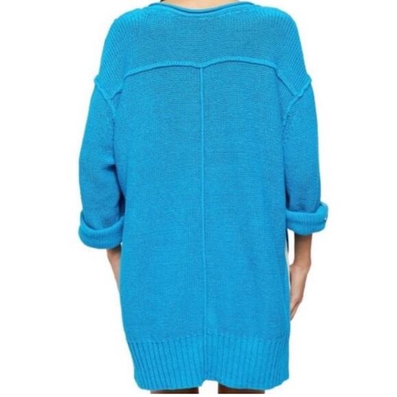 Free People We The Free Firefly Surf Blue Tunic Sweater Blue Size M - Picture 2 of 14